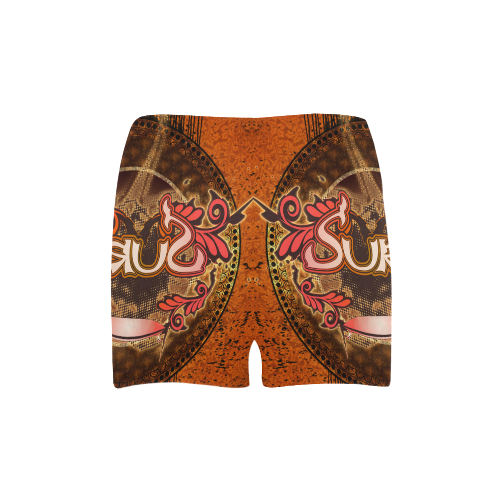 Surfing, surf design with surfboard Briseis Skinny Shorts (Model L04)