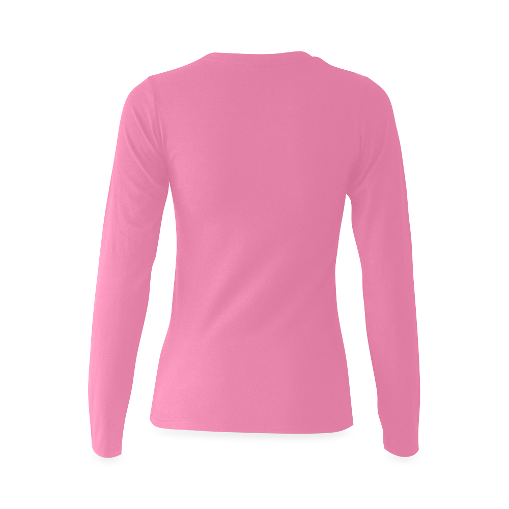 ornament pink, blue Sunny Women's T-shirt (long-sleeve) (Model T07)