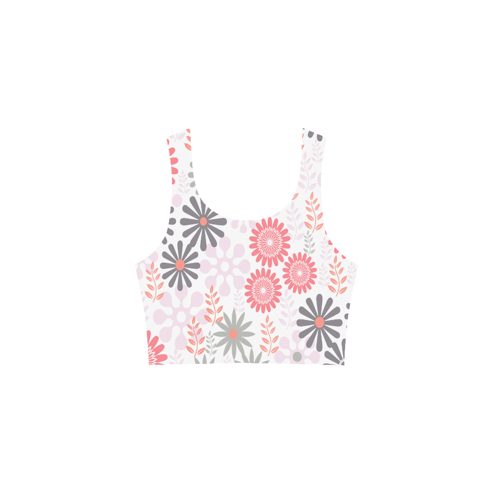 Pink and Grey Floral Pattern Atalanta Sundress (Model D04)