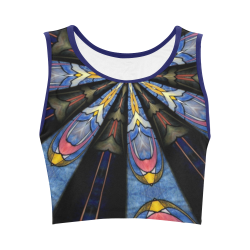 Stained Glass Kaleidoscope Mandala Abstract 3 Women's Crop Top (Model T42)