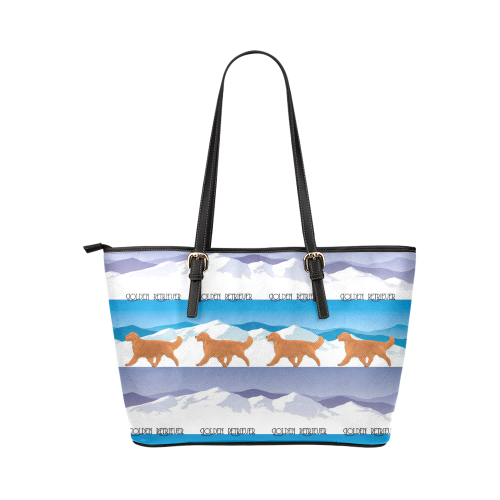 Golden Retriever Rockin The Rockies Leather Tote Bag/Small (Model 1651)