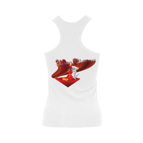 Cute christmas mouse with gifts Women's Shoulder-Free Tank Top (Model T35)