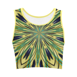 Stained Glass Kaleidoscope Mandala Abstract 2 Women's Crop Top (Model T42)