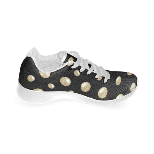 Pearls on a Midnight Black Background Women’s Running Shoes (Model 020)