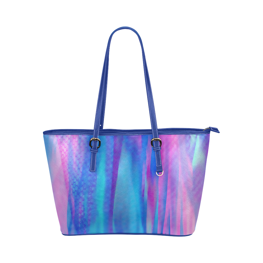 Abstract Pattern 4 Leather Tote Bag/Large (Model 1651)