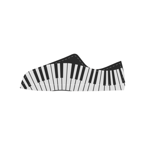 Black and White Music Keyboard by ArtformDesigns Men's Classic Canvas Shoes (Model 018)