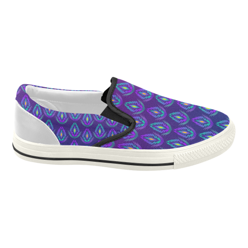 Peacock Feathers Pattern by ArtformDesigns Women's Slip-on Canvas Shoes (Model 019)