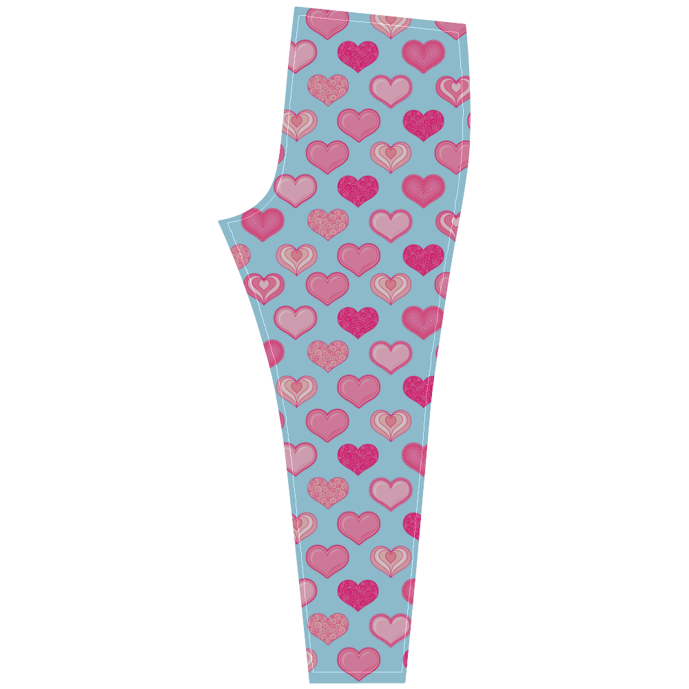 Retro Love Hearts Pattern by ArtformDesigns Cassandra Women's Leggings (Model L01)