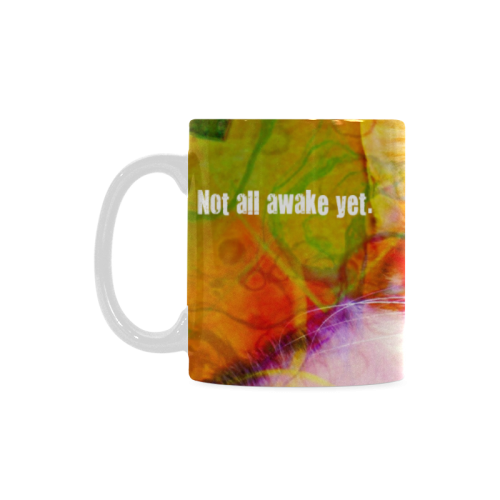 "Not all awake yet . . ." Amber Coffee Mug White Mug(11OZ)