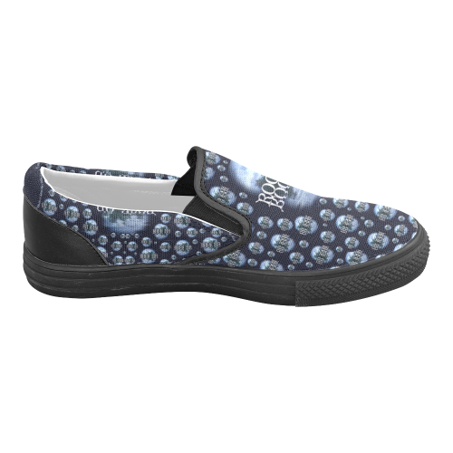 One Woman One Island And Rock On Men's Unusual Slip-on Canvas Shoes (Model 019)