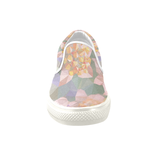 Low Poly Flowers Men's Unusual Slip-on Canvas Shoes (Model 019)