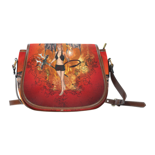 The beautiful little devil Saddle Bag/Small (Model 1649) Full Customization