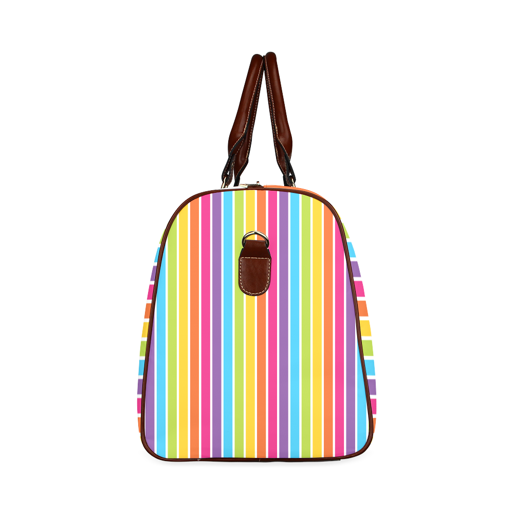 rainbow stripes Waterproof Travel Bag/Large (Model 1639)