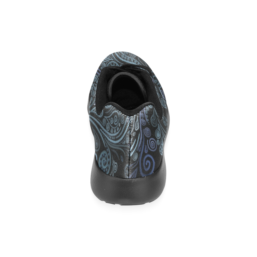 3D ornaments, psychedelic blue Men’s Running Shoes (Model 020)