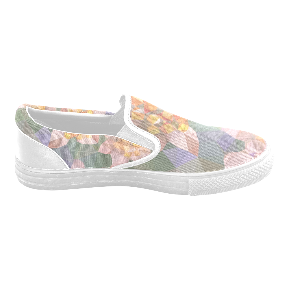 Low Poly Flowers Men's Slip-on Canvas Shoes (Model 019)