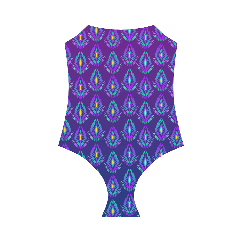 Peacock Feathers Pattern by ArtformDesigns Strap Swimsuit ( Model S05)