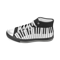 Black and White Music Keyboard by ArtformDesigns Men’s Classic High Top Canvas Shoes (Model 017)