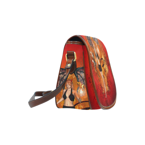 The beautiful little devil Saddle Bag/Small (Model 1649) Full Customization