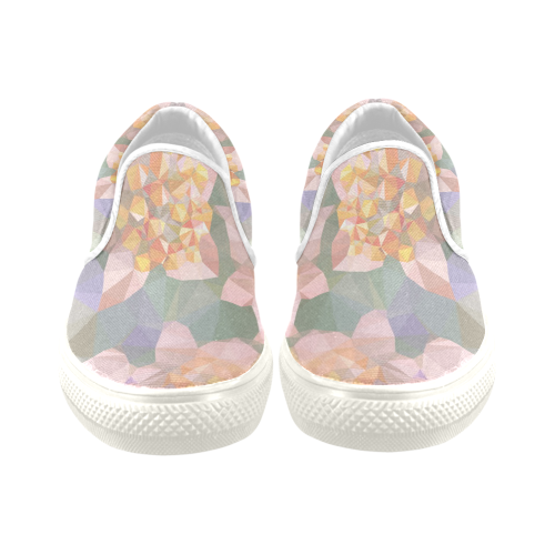 Low Poly Flowers Men's Unusual Slip-on Canvas Shoes (Model 019)