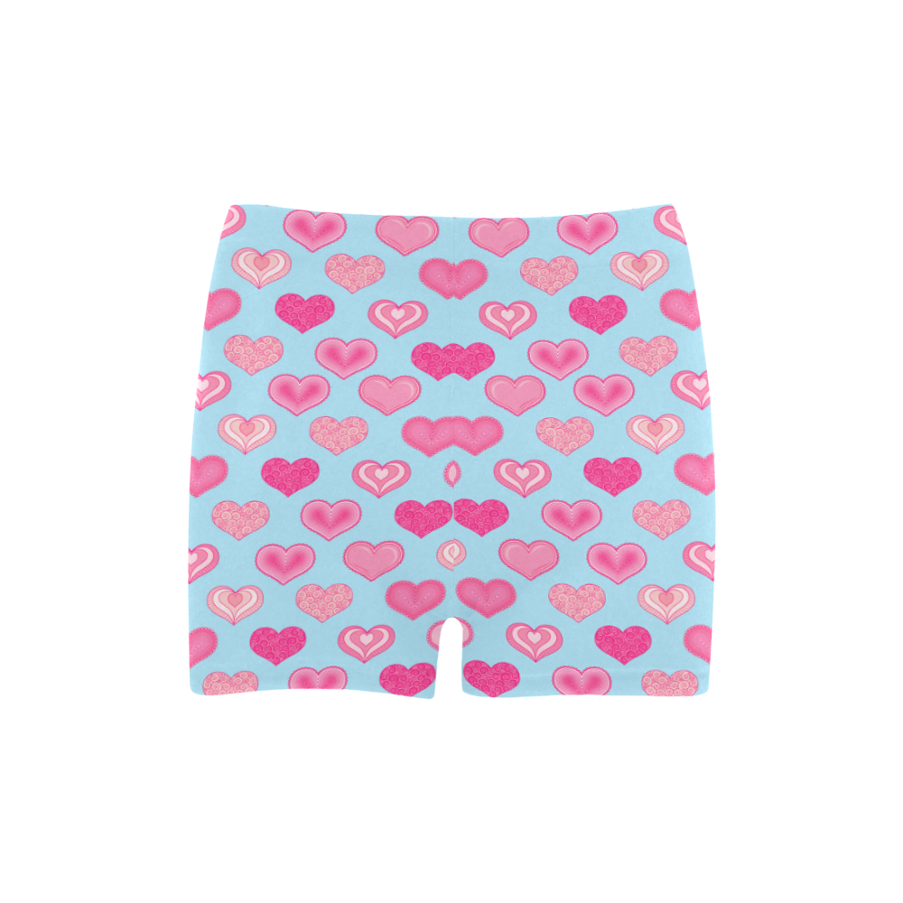 Retro Love Hearts Pattern by ArtformDesigns Briseis Skinny Shorts (Model L04)