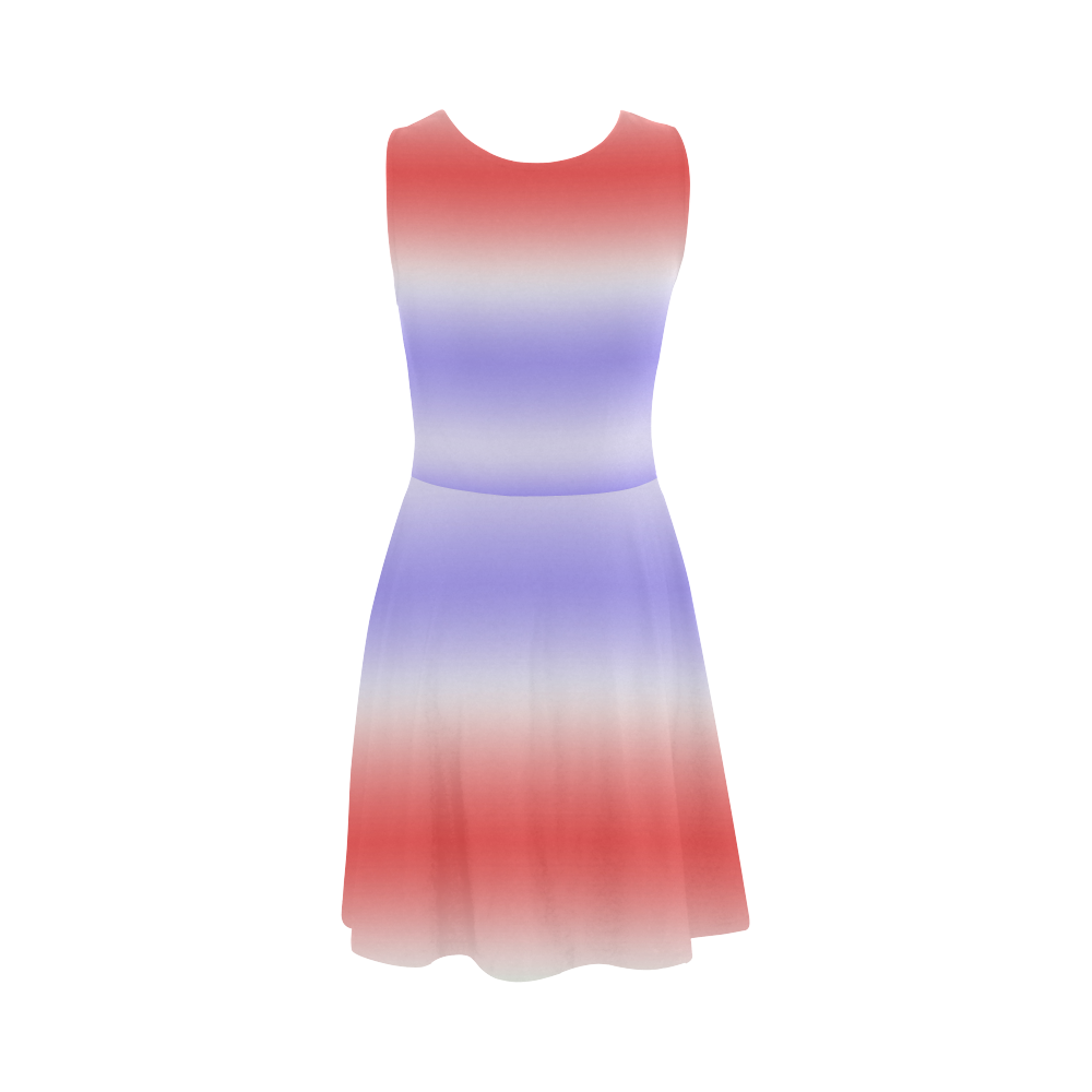 Blue Red Green Soft Stripes Atalanta Sundress (Model D04)