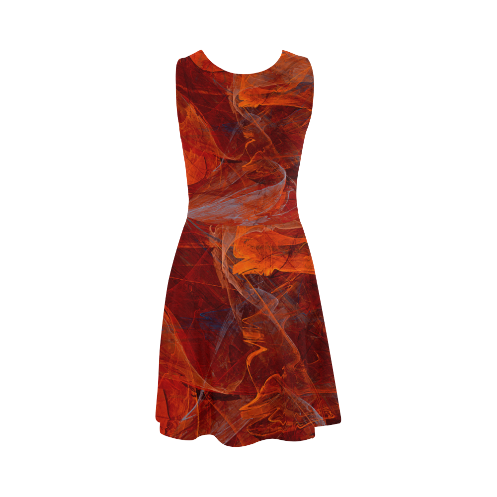Swirly Love in Deep Red Atalanta Sundress (Model D04)