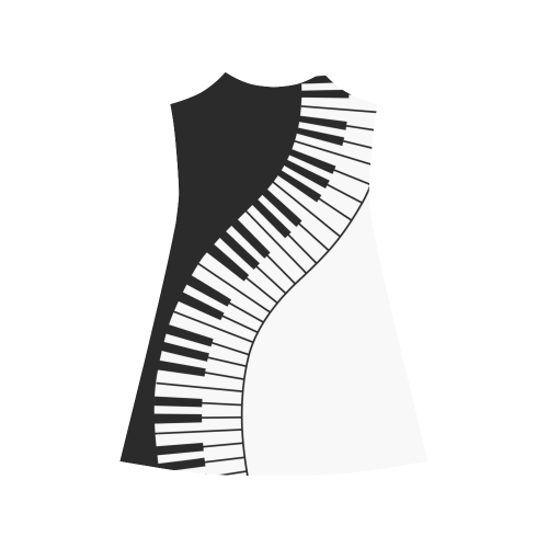 Black and White Music Keyboard by ArtformDesigns Alcestis Slip Dress (Model D05)