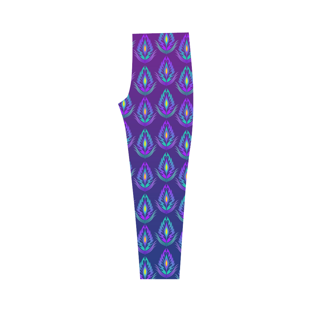 Peacock Feathers Pattern by ArtformDesigns Capri Legging (Model L02)