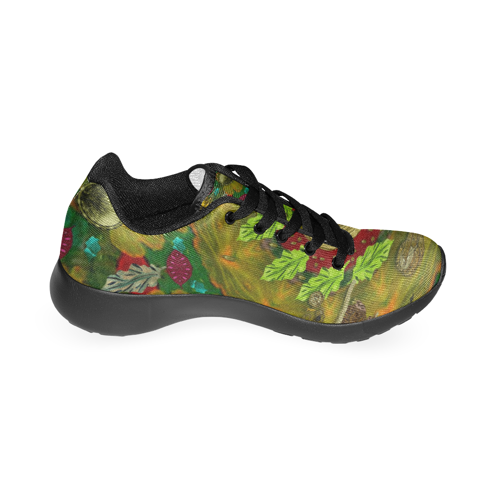 Panda Bears with motorcycles in the mandala forest Men’s Running Shoes (Model 020)