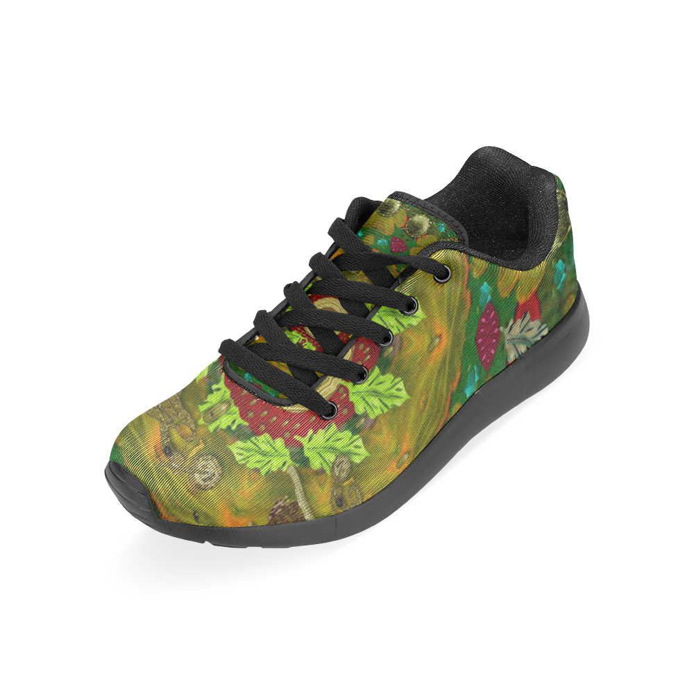 Panda Bears with motorcycles in the mandala forest Men’s Running Shoes (Model 020)