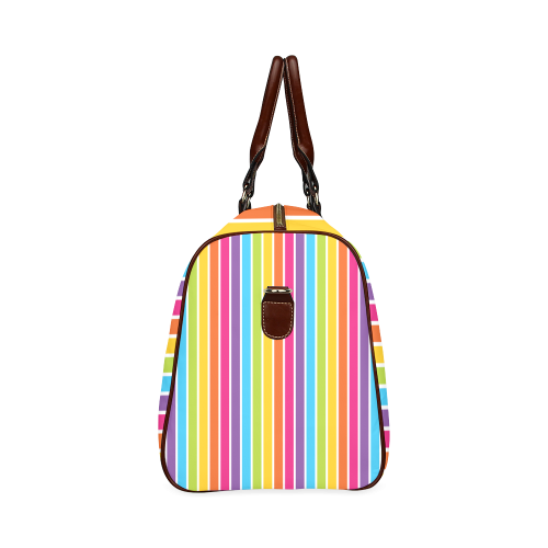 rainbow stripes Waterproof Travel Bag/Small (Model 1639)