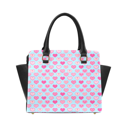 Retro Love Hearts Pattern by ArtformDesigns Classic Shoulder Handbag (Model 1653)