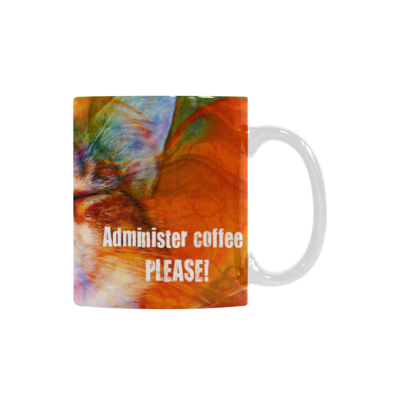 "Not all awake yet . . ." Amber Coffee Mug White Mug(11OZ)