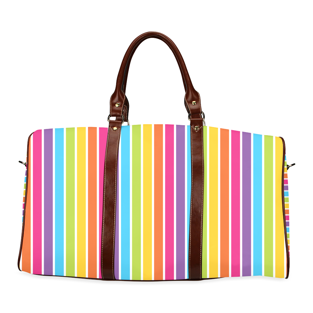 rainbow stripes Waterproof Travel Bag/Large (Model 1639)