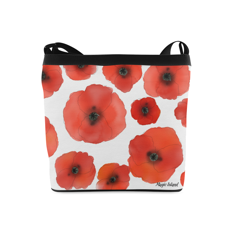 Red Poppies. Inspired by the Magic Island of Gotland. Crossbody Bags (Model 1613)