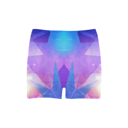 Purple Abstract Triangles Briseis Skinny Shorts (Model L04)