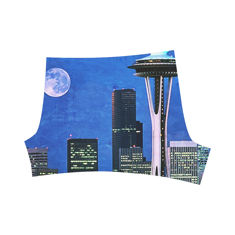 Seattle Space Needle Watercolor Briseis Skinny Shorts (Model L04)