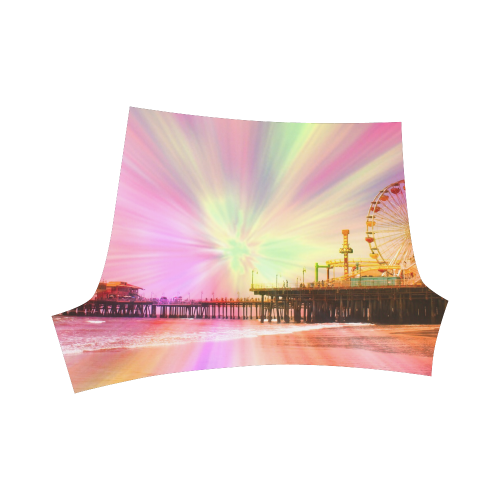 Pink Explosion Santa Monica Pier Briseis Skinny Shorts (Model L04)