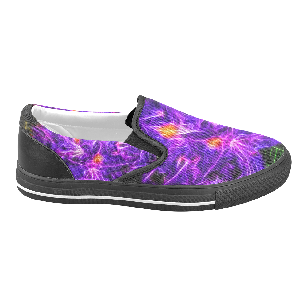 Rhododendron Topaz Women's Unusual Slip-on Canvas Shoes (Model 019)