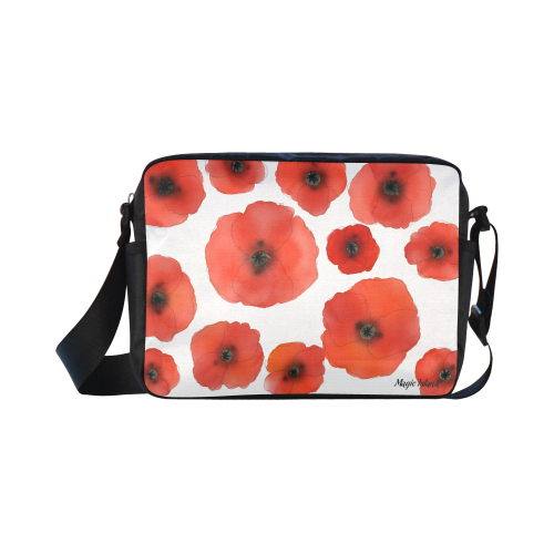 Red Poppies. Inspired by the Magic Island of Gotland. Classic Cross-body Nylon Bags (Model 1632)