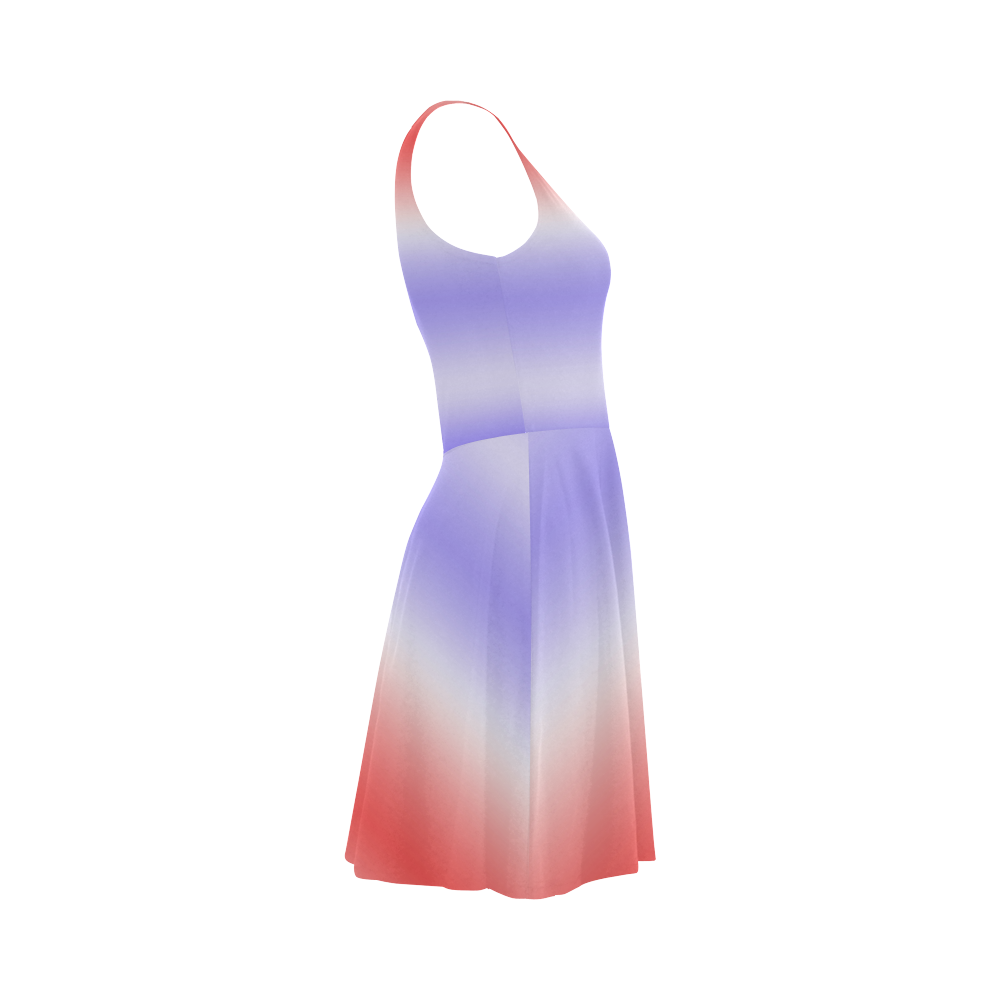 Blue Red Green Soft Stripes Atalanta Sundress (Model D04)