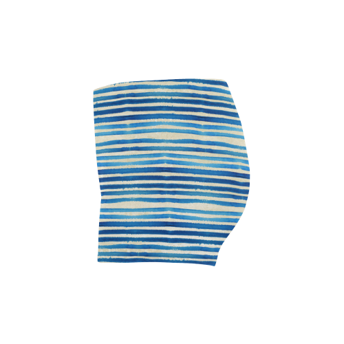 Watercolor STRIPES grunge pattern - blue Briseis Skinny Shorts (Model L04)