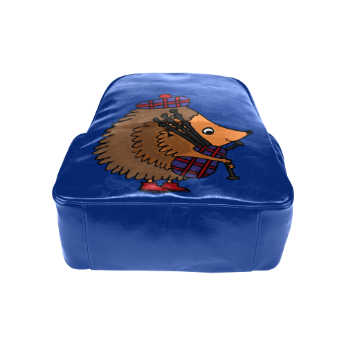 Funny Hedgehog Playing Bagpipes Multi-Pockets Backpack (Model 1636)