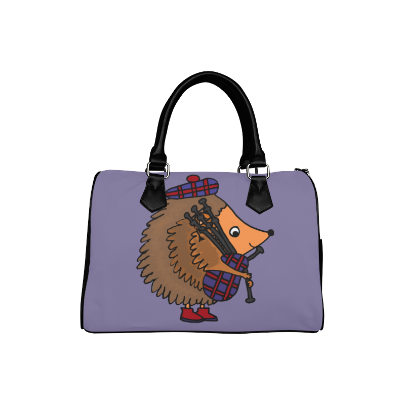 Funny Hedgehog Playing Bagpipes Boston Handbag (Model 1621)
