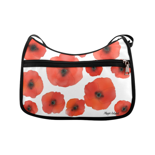 Red Poppies. Inspired by the Magic Island of Gotland. Crossbody Bags (Model 1616)