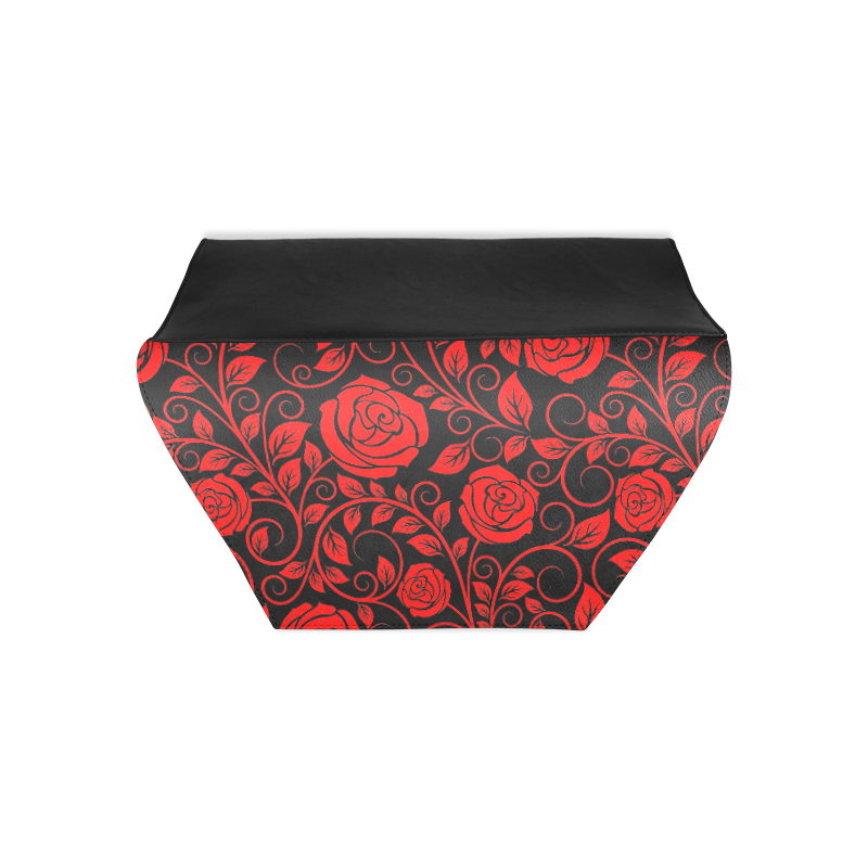 Red floral roses with scrolls and leaves on midnight black background Clutch Bag (Model 1630)