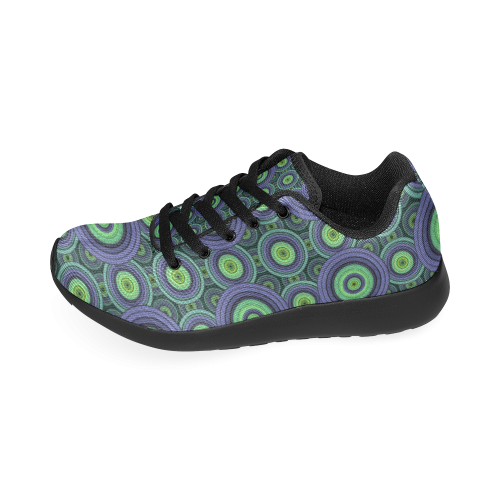 Green and Blue Stitched  Pattern Women’s Running Shoes (Model 020)