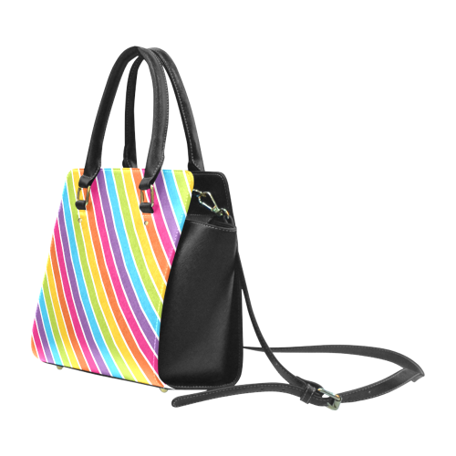 rainbow stripes Classic Shoulder Handbag (Model 1653)