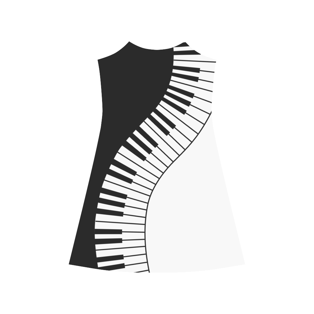 Black and White Music Keyboard by ArtformDesigns Alcestis Slip Dress (Model D05)