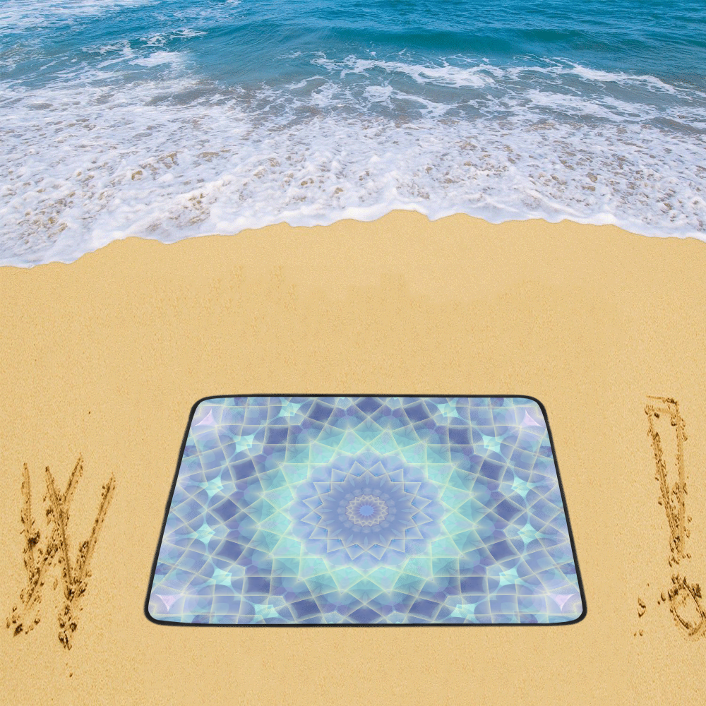 Blue and Turquoise mosaic Beach Mat 78"x 60"
